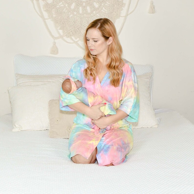 matching robe and newborn outfit