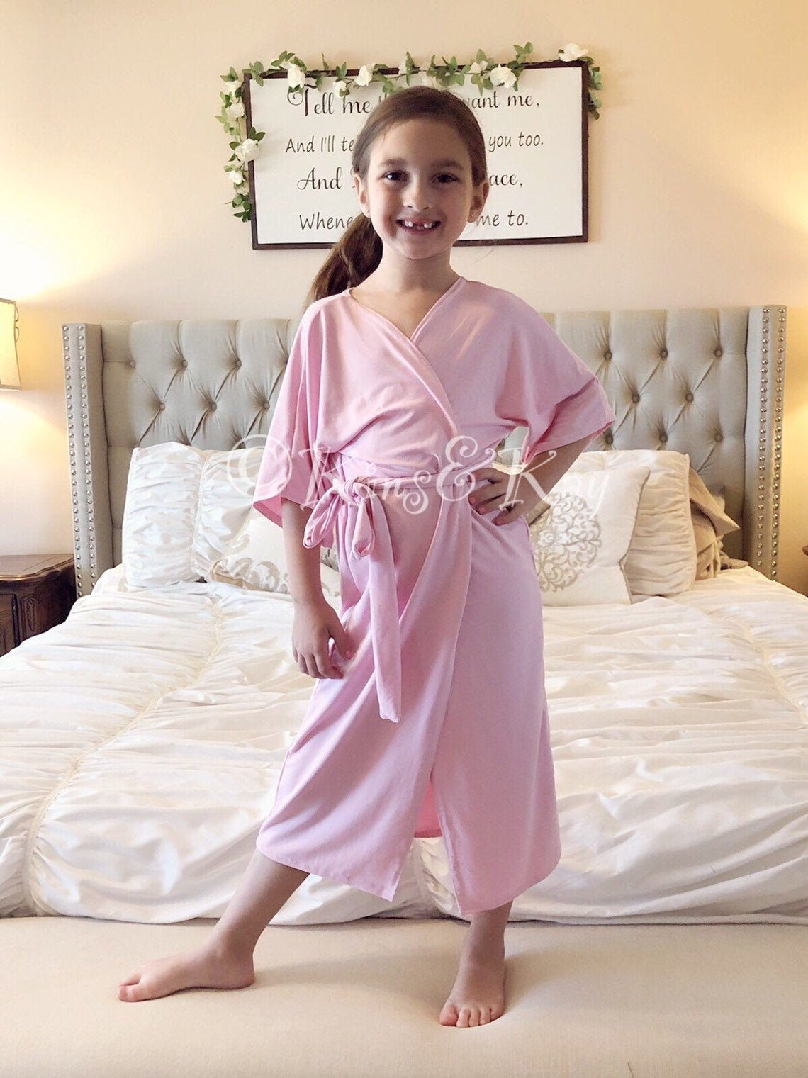 Toddler Robe Baby Pink Matching Robe Kimono Style Little Etsy