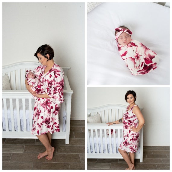 Mommy Robe Nightgown and Swaddle Set Nursing Robe and Etsy