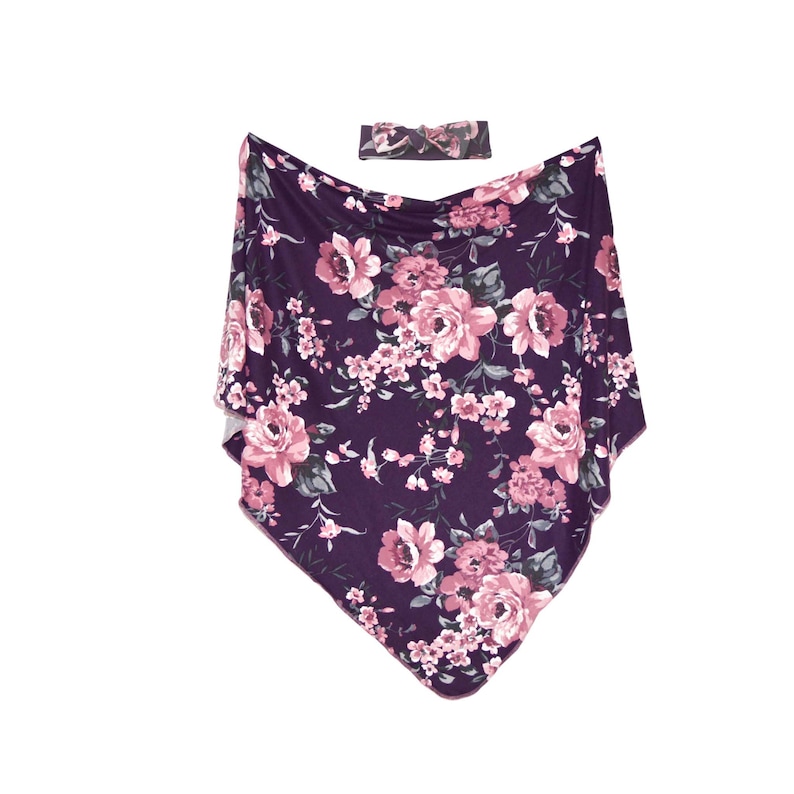 Purple Floral Maternity Robe Nightgown and Swaddle Set Etsy