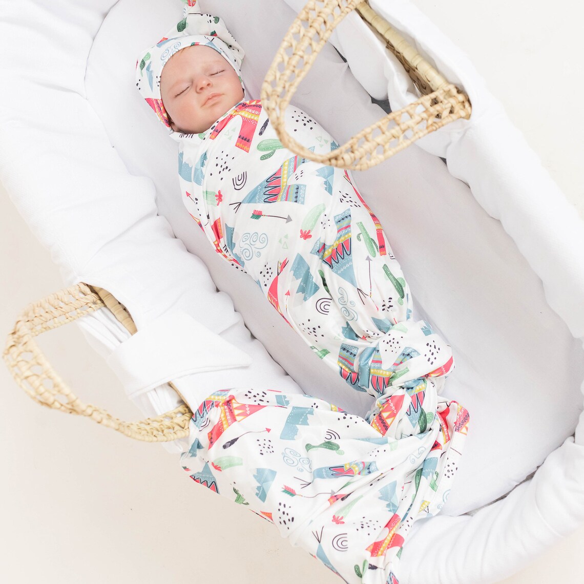 Baby Swaddle & Beanie Set Summer Newborn Swaddle Baby Etsy