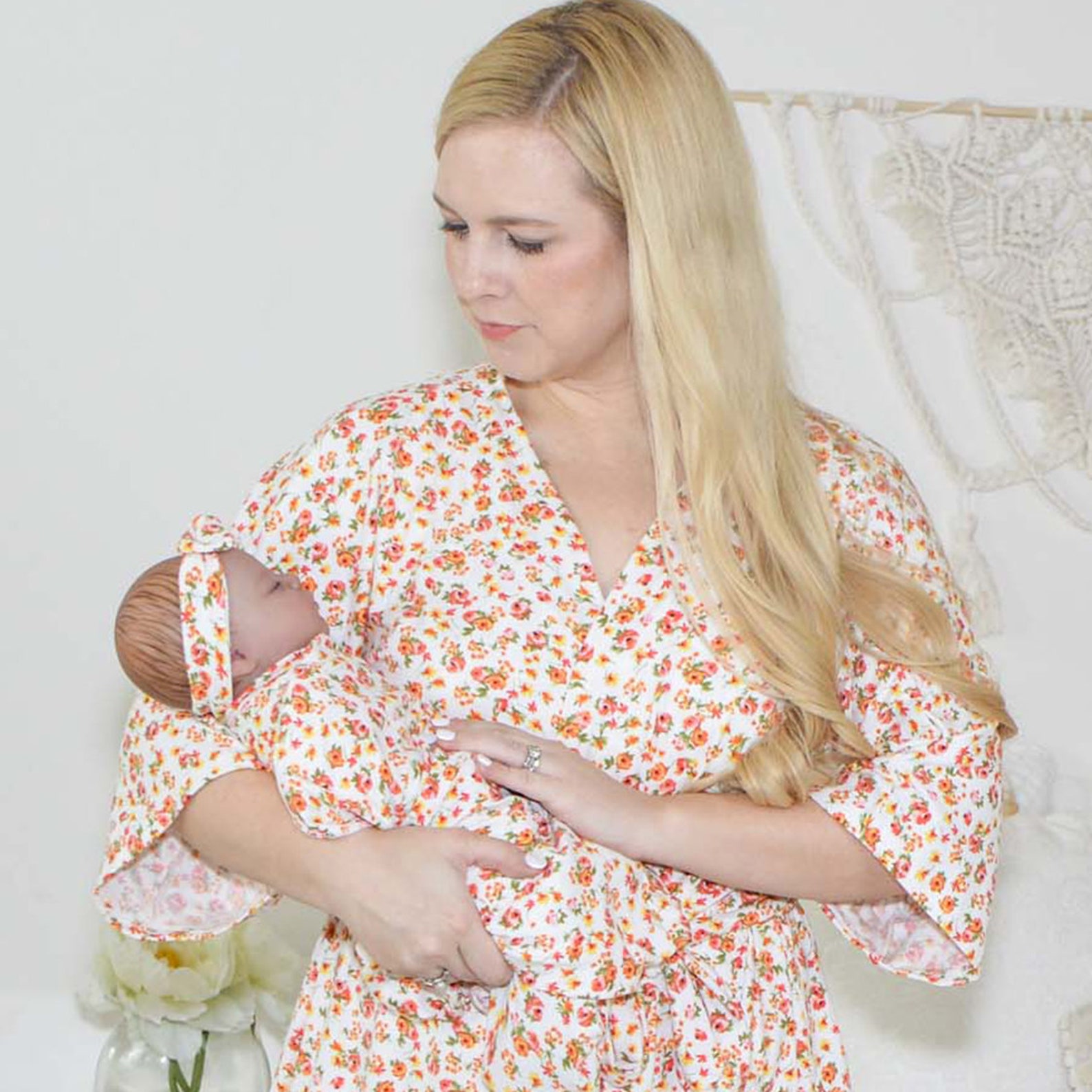 birthing robe and matching swaddle