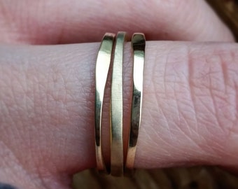 Stacking Bands Brass Stacking Rings SET OF 3 Simple Ring Set Simple Layer Rings Simple Boho Rings Stack Bands Stack Rings Hammered Brass