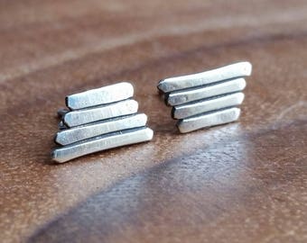 Modernist Studs Modernist Earrings Simple Silver Earrings Modern Studs Modern Earrings Bar Earrings Simple Bar Earrings Bar Studs Geo Studs