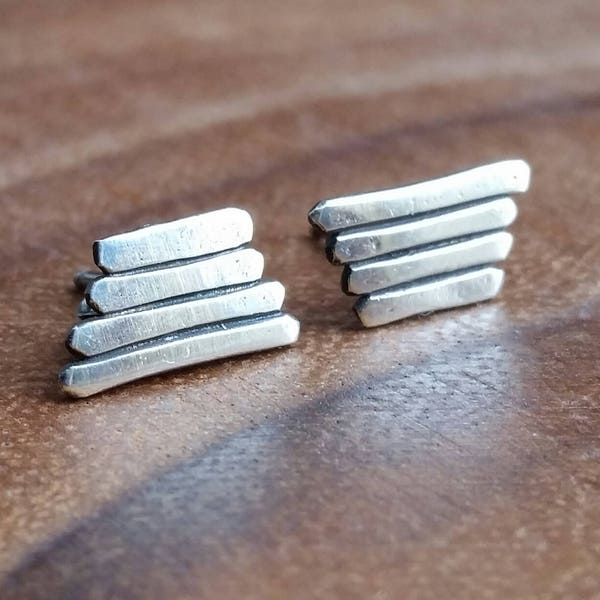 Modernist Studs Modernist Earrings Simple Silver Earrings Modern Studs Modern Earrings Bar Earrings Simple Bar Earrings Bar Studs Geo Studs