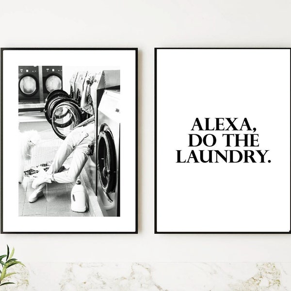 Laundry Poster Set Pair, Kitchen Print, Utility wall prints, Kitchen Quote Wall Art, Laundry Washing Print, Homely Wall art, Black white