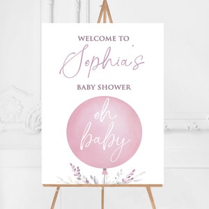 Welcome Sign Baby Shower Welcome Sign Personalised Baby Shower Sign, print poster Welcome Sign foamboard Blue Girl Pink