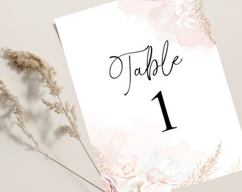 Table Numbers A6 Pink Beige