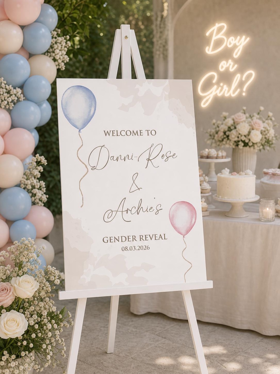 NAUZE Gender-Reveal-Party-Deko – Junge Oder Mädchen Banner Mit Wimpeln, Inkl. Bänder, Für Babyparty & Schwangerschaftsankündigung