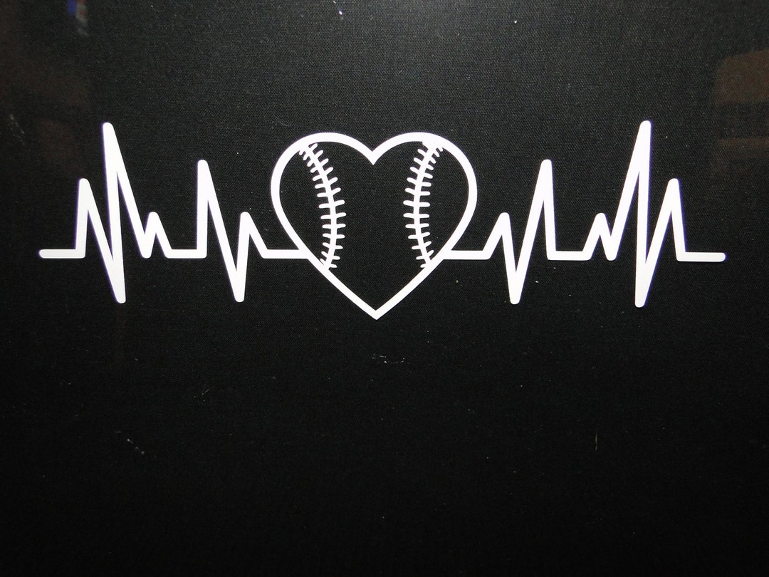 Decal Baseball Softball Heartbeat EKG for Car Truck Window Etsy