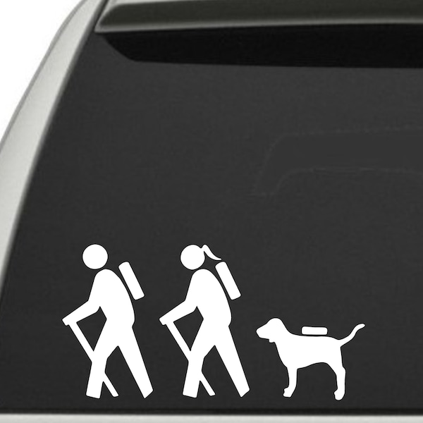 Hiker decal hiking family decals dog car decal stick figure family decals hiking stick figure family decal for car vehicle truck window