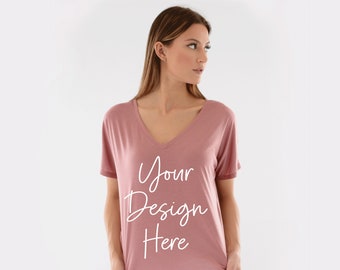 Design your Own Shirt - Bella Canvas VNeck Slouchy Tee -  Custom shirt, design your own, custom t-shirt, custom tee, design your own tee