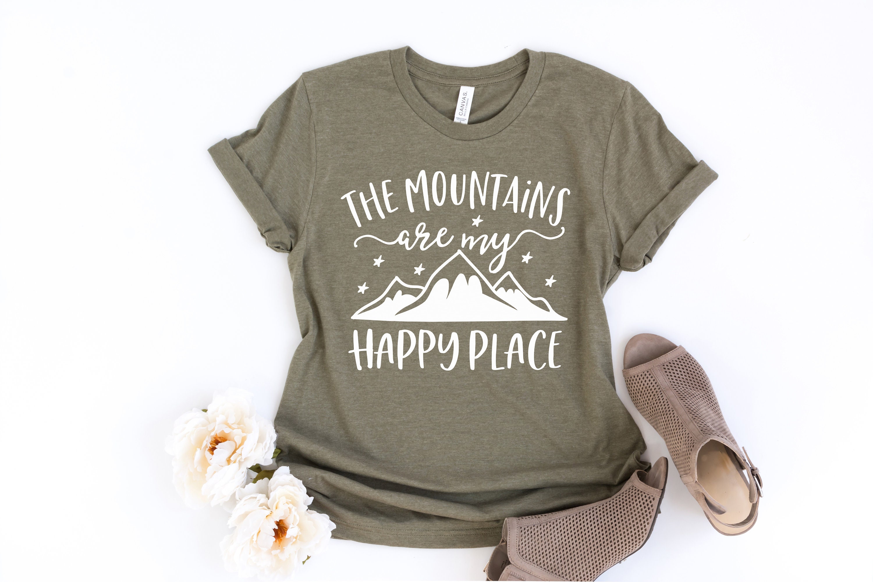 The mountains are my happy place Bella Canvas Unisex Tee | Etsy