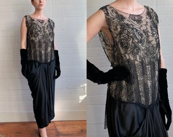 Black Lace Twenties Dress - Etsy