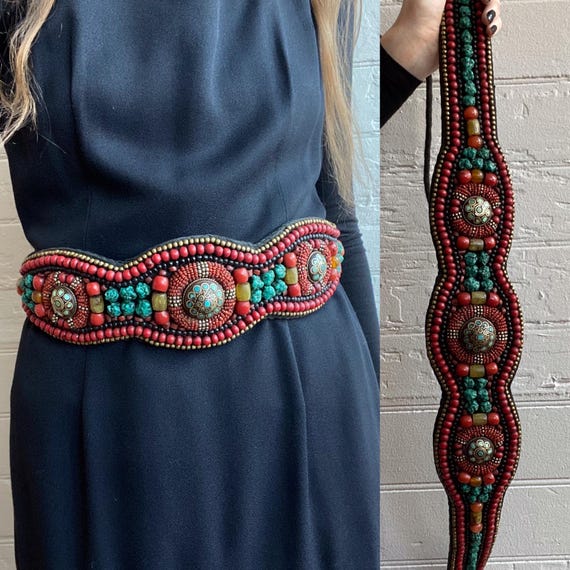 Gorgeous VINTAGE BEADED Belt Vintage | Accessories | Gorgeous Vtg Mexican Beaded Belt  main image 3