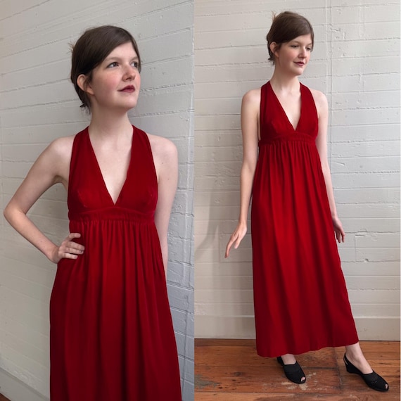 classy emerald green dress Jones Red Velvet Maxi Dress