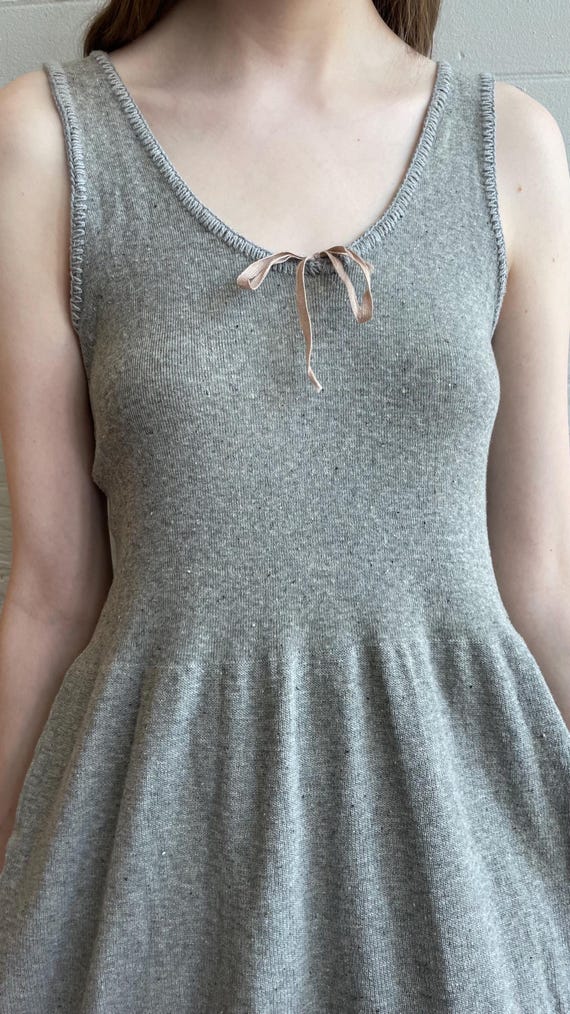 1910s 1920s Gray Knit Slip Dress - Small / Medium - image 6