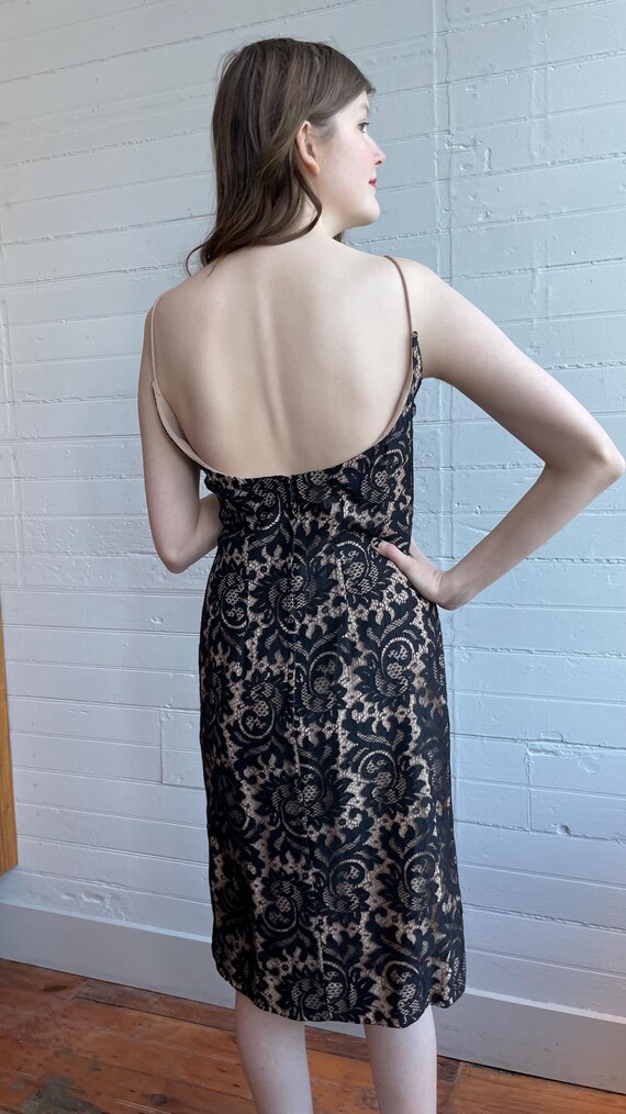 1950s Black Dress Set with Lace Overlay