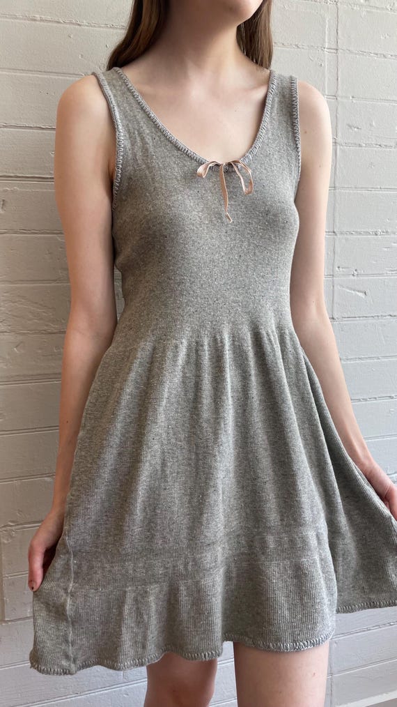 1910s 1920s Gray Knit Slip Dress - Small / Medium - image 3