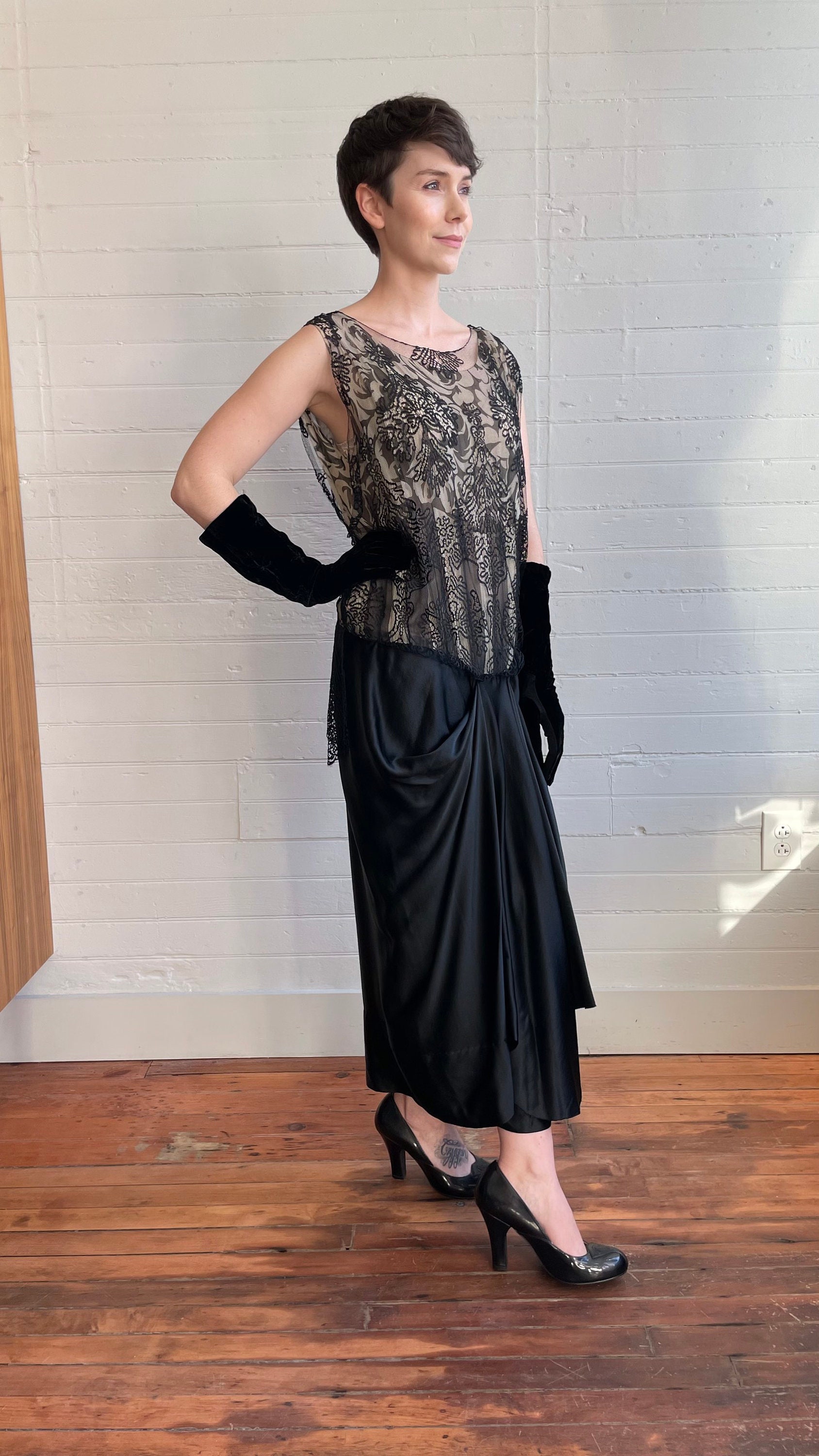 ivory corset dress Black & Bubble Mini published-over-12-months Waist:W-30 Prosperous Floral Chiffon Boho