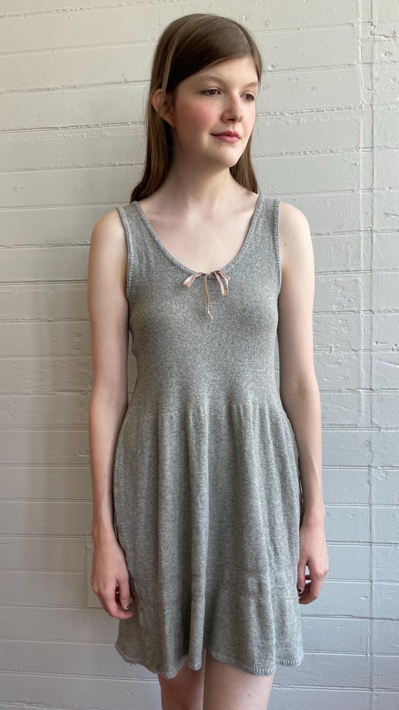 1910s 1920s Gray Knit Slip Dress - Small / Medium - image 2