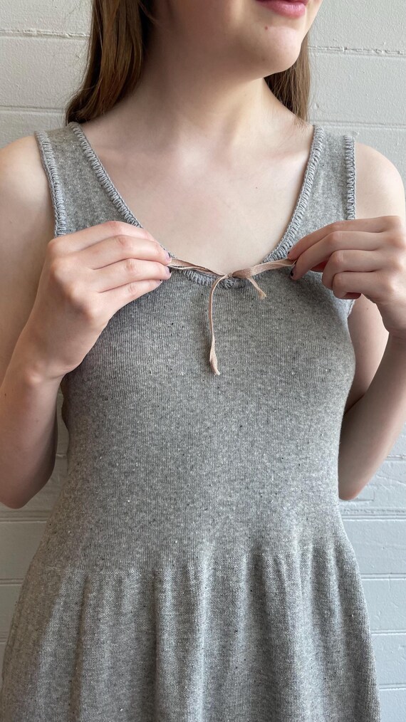 1910s 1920s Gray Knit Slip Dress - Small / Medium - image 4