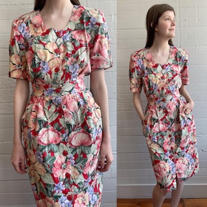 1980s 80/90s Carol Anderson Cotton Floral Dress - S/M