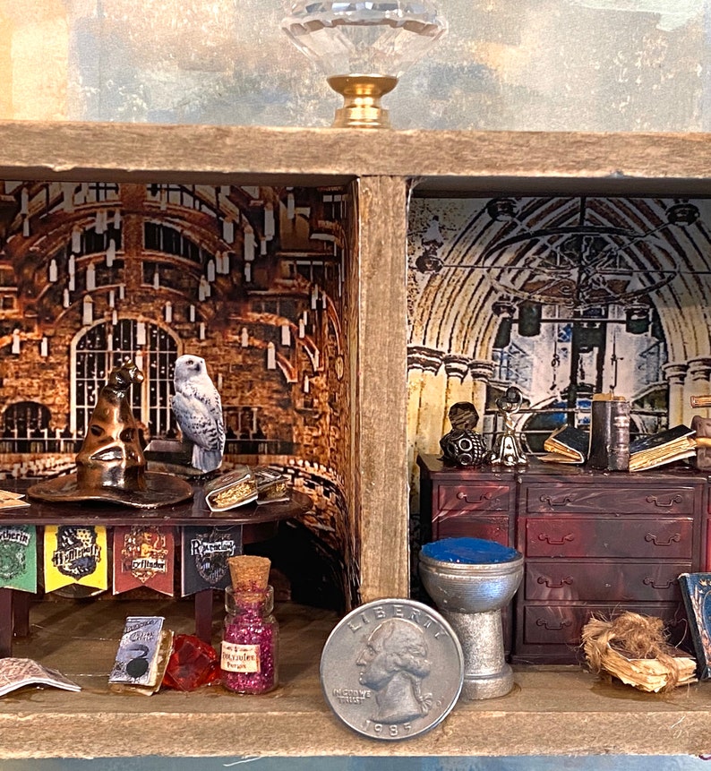 Harry Potterinspired Miniature Shadow Box Sorting Ceremony Etsy
