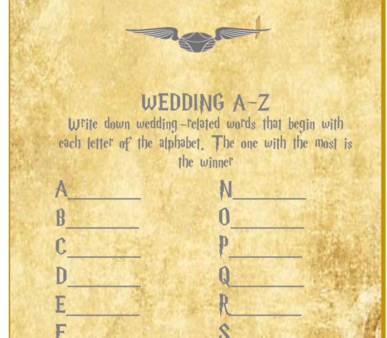 Harry Potter-inspired bridal shower games bundle pack | Etsy