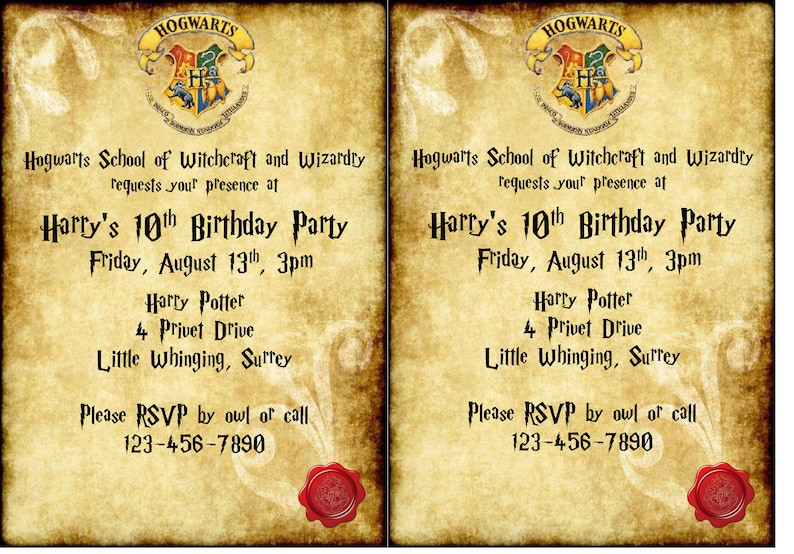 Harry Potter-inspired EDITABLE Birthday Invitation 