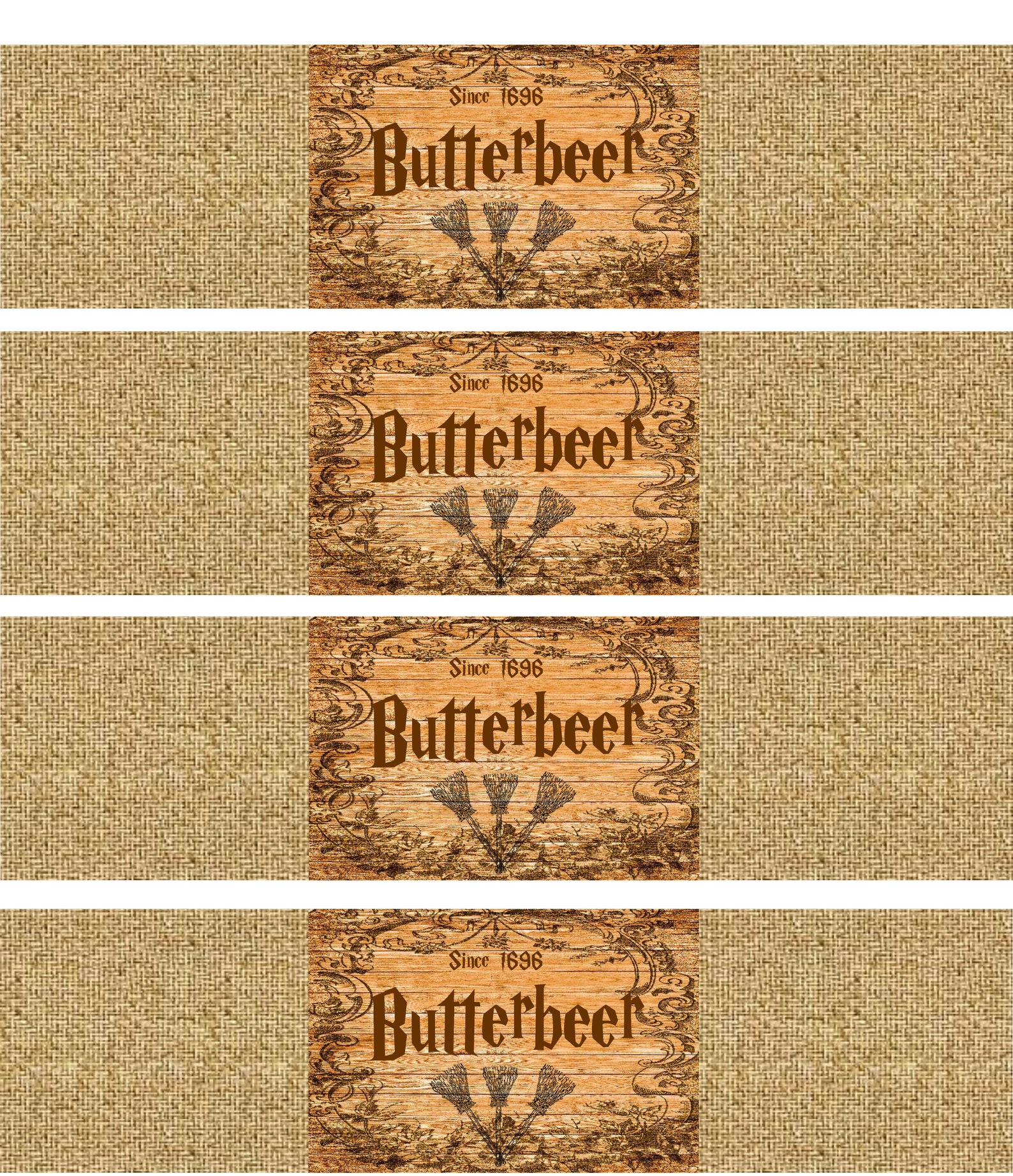 Butterbeer bottle labels Instant Digital Download Three Etsy