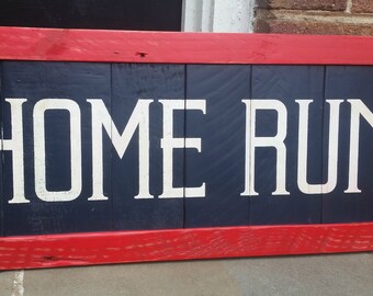 Home Run upcycled pallet wood sign
