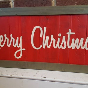 Merry Christmas upcycled pallet wood sign