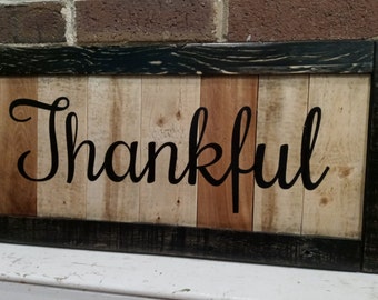 Thankful upcycled pallet wood sign