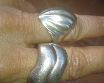 Vintage Designer Sterling Silver Big Rings size 7 size 8  signed Statement 925 Ship World Wide