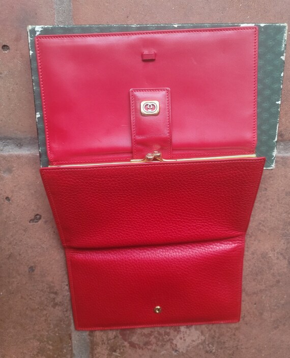 Vintage GUCCI Red Leather Wallet pre owned New in… - image 7