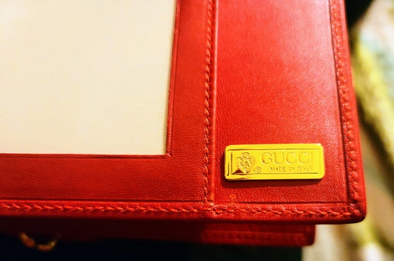 Vintage GUCCI Red Leather Wallet pre owned New in… - image 10