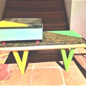 Vintage MCM End Side Table Custom design Original Mid Century Modern Table wood 50s Lacquered Designer Unique Pick Up Only