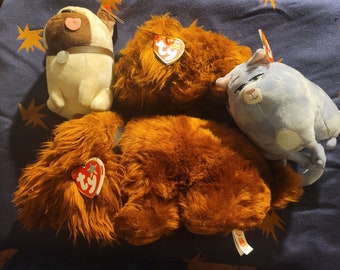 DISNEY Secret Life of Pets TY Beanie Babies Boos Chloe Max Duke Reg and Duke Buddy EUC with Tags. Excellent Unused Condition