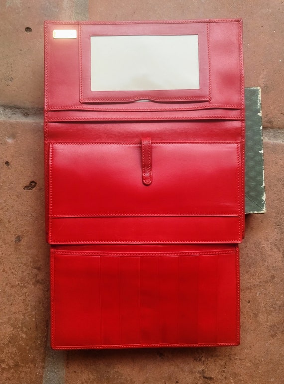 Vintage GUCCI Red Leather Wallet pre owned New in… - image 5
