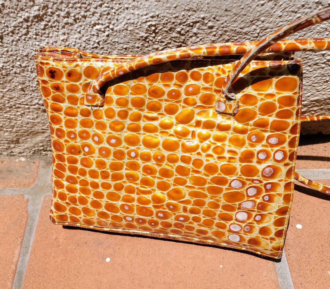 CHARLES and DAVID Designer Embossed HANDBAG Genuine Patent Leather