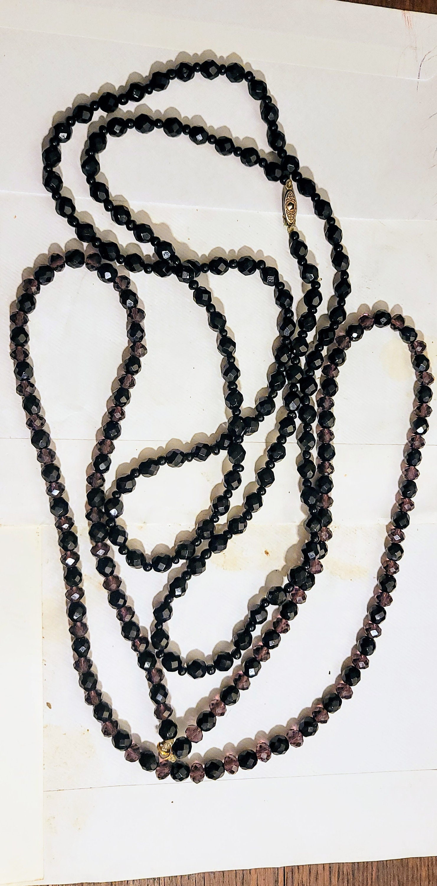 black jet beads necklace