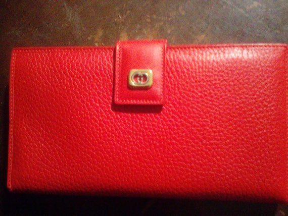 Vintage GUCCI Red Leather Wallet pre owned New in… - image 1