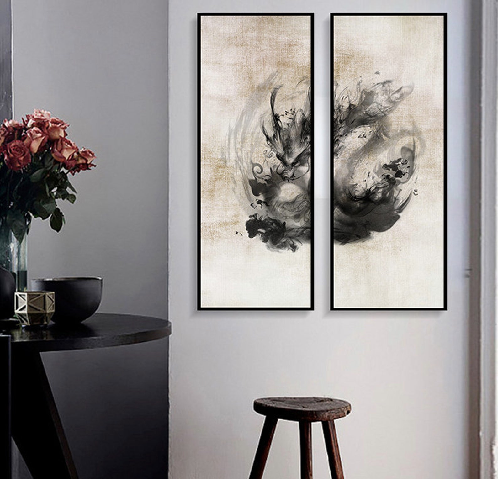 Contemporary Art Ink Oil painting Etsy