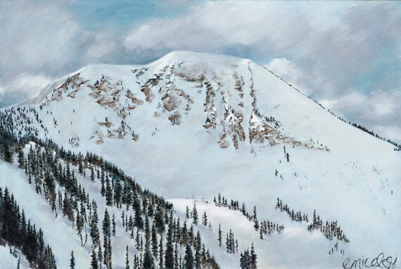 Mount Baldy Fine Art Print Alta Utah Winter Snowy Mountains Etsy