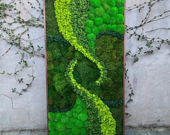 Modern Swirl Moss Wall | Green wall art | Preserved moss | Plant wall decor | Plant wall art | Moss wall art | Home office