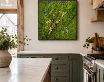Preserved Moss Wall Art with Manzanita