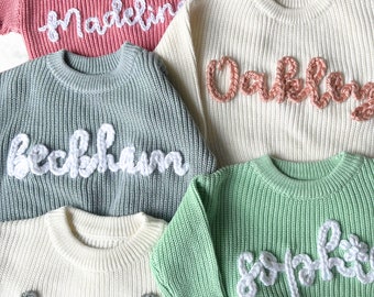 Personalized Baby Sweater, Embroidered Baby Name Sweater, Custom Baby Sweater