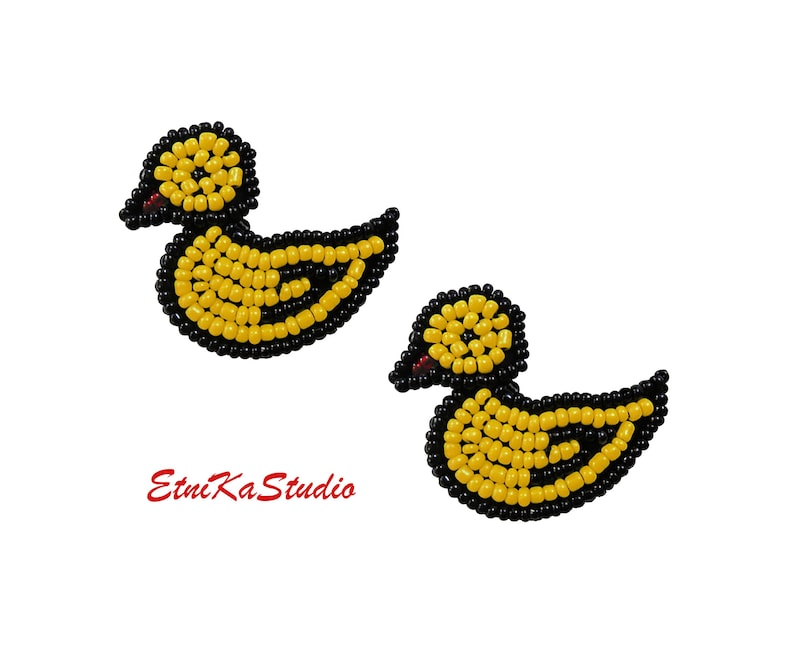 Puffy Design Embroidered Iron On Patch Crafts Duck Bird Baby