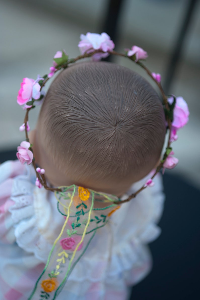 Hair flower crown for baby, doll or teddy image 3